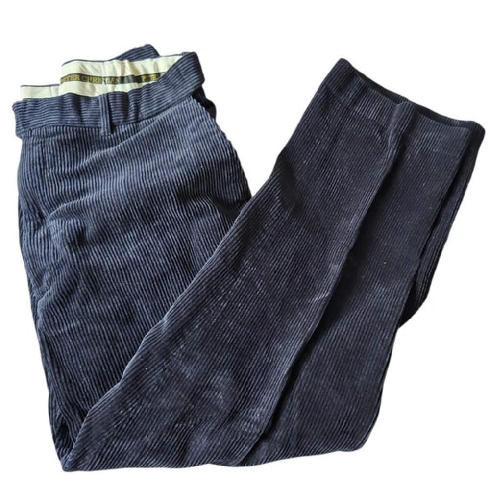 Peter Christian Corduroy Chino Men's Size 40" Blue Straight 30" L Stretch Waist